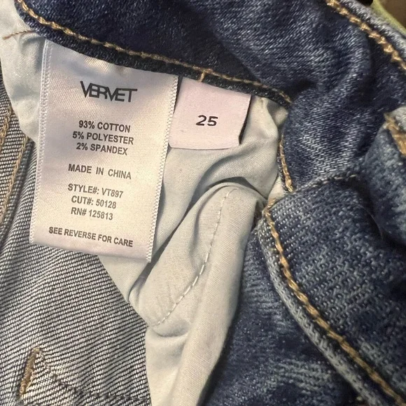 Vervet by Flying Monkey Distressed Jeans size 25 Fringe Ankles - Picture 2 of 7